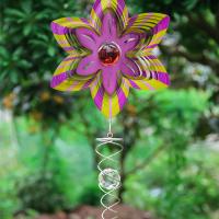 Wind Chimes Outdoor and Home Decoration , Stainless Steel, with Crystal, Flower, plated, rotatable & hollow, 300x300x760mm, Sold By PC