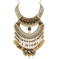 Fashion Fringe Necklace, Tibetan Style, with 1.96inch extender chain, plated, for woman & hollow, more colors for choice, nickel, lead & cadmium free, 140x170mm, Sold Per Approx 17.3 Inch Strand