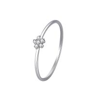 Cyrkonia mikro utorować pierścionki srebrne, 925 Srebro, Kwiat, Platerowane platyną, różnej wielkości do wyboru & mikro utorować cyrkonia & dla kobiety, rozmiar:5-8, sprzedane przez PC