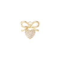 Cubic Zirconia Micro Pave Brass Pendant Heart gold color plated DIY & micro pave cubic zirconia & hollow nickel lead & cadmium free Sold By PC