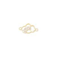 Cubic Zirconia Micro Pave Brass Connector Cloud gold color plated DIY & micro pave cubic zirconia & hollow nickel lead & cadmium free Sold By PC