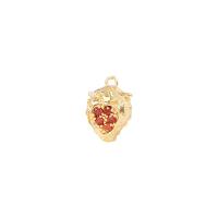 Cubic Zirconia Micro Pave Brass Pendant Strawberry gold color plated DIY & micro pave cubic zirconia nickel lead & cadmium free Sold By PC