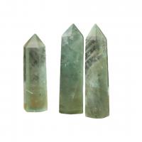 grüner Fluorit Quarzpunkte, verschiedene Größen vorhanden, grün, 7-9cm, verkauft von kg