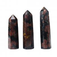 Natural Stone Quartz Points, black and red, 7-9cm, Sold By KG