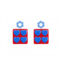 Acrylic Jewelry Earring, different styles for choice & for woman, more colors for choice, 34x52mm, 10Pairs/Lot, Sold By Lot