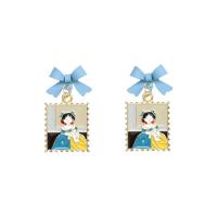 Zinc Alloy Drop Earrings stoving varnish for woman & enamel mixed colors Sold By Lot