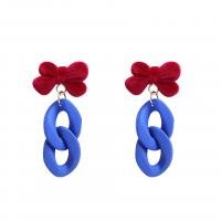 Acrylic Jewelry Earring with Zinc Alloy Flower for woman mixed colors Sold By Lot