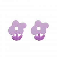 Zinc Alloy Stud Earring Flower stoving varnish & for woman Sold By Lot