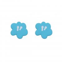 Zinc Alloy Stud Earring Flower stoving varnish & for woman blue Sold By Lot