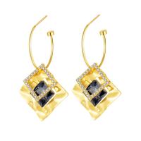 Brass Drop Earring gold color plated fashion jewelry & micro pave cubic zirconia & for woman nickel lead & cadmium free Sold By Pair