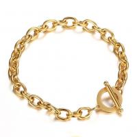 Bijoux bracelet en acier inoxydable, Placage, bijoux de mode & unisexe & chaîne ovale, plus de couleurs à choisir, Longueur:Environ 8.28 pouce, Vendu par PC
