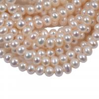 Runde ferskvandskulturperle Beads, Ferskvandsperle, du kan DIY, hvid, 4-5mm, Solgt Per 36-38 cm Strand