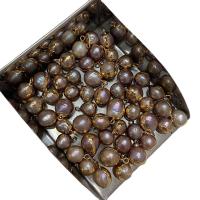 Gėlo vandens perlų pakabučiai, su Žalvarinis, Turas, mišrios spalvos, 9-12mm, Pardavė PC