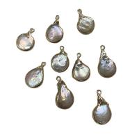 Freshwater Pearl Pendants with Brass Teardrop mixed colors 13-14mm Sold By PC