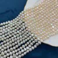 Barocco coltivate in acqua dolce Perla, perla d'acquadolce coltivata naturalmente, DIY, bianco, 6-7mm, Venduto per 38 cm filo