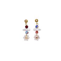 Stainless Steel Drop Earring, with ABS Plastic Pearl & ABS Plastic, fashion jewelry & for woman, Sold By Pair