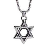 Stainless Steel Jewelry Necklace 304 Stainless Steel Hexagram fashion jewelry & for man Length 23.62 Inch Sold By PC