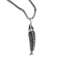 Stainless Steel Jewelry Necklace 304 Stainless Steel Fish Bone fashion jewelry & Unisex Length 23.62 Inch Sold By PC