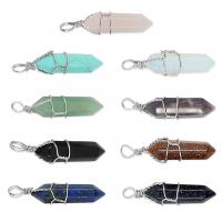 Gemstone Pendants Jewelry Zinc Alloy with Gemstone platinum color plated & Unisex nickel lead & cadmium free Sold By PC