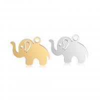 Edelstahl Tieranhänger, 304 Edelstahl, Elephant, plattiert, DIY & verschiedene Stile für Wahl, keine, 10x15mm, 5PCs/Tasche, verkauft von Tasche