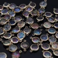 perla d'acquadolce coltivata naturalmente connettore, with ottone, Cerchio piatto, placcato color oro, Naturale & gioielli di moda & DIY, 10x15-12x18mm, Venduto da PC