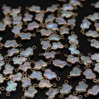 Freshwater Pearl Kontaktdon, med Mässing, Fjäril, guldfärg pläterade, Naturligt & mode smycken & DIY, 10x20-12x22mm, Säljs av PC