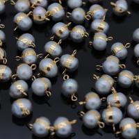 Natürliche kultivierte Süßwasserperlen Schmuckverbinder, mit Messing, goldfarben plattiert, Modeschmuck & DIY, 8x16-10x18mm, verkauft von PC