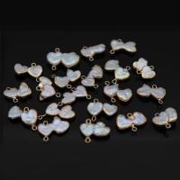 perla d'acquadolce coltivata naturalmente connettore, with ottone, Cuore, placcato color oro, Naturale & gioielli di moda & DIY, 15x20-16x28m, Venduto da PC