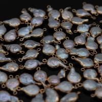 perla d'acquadolce coltivata naturalmente connettore, with ottone, Barocco, placcato color oro, Naturale & gioielli di moda & DIY, 15x18-18x26mm, Venduto da PC