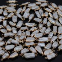 Freshwater Pearl Kontaktdon, med Mässing, Keishi, guldfärg pläterade, Naturligt & mode smycken & DIY, 8x16-10x28mm, Säljs av PC