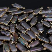 perla d'acquadolce coltivata naturalmente connettore, with ottone, Irregolare, placcato color oro, Naturale & gioielli di moda & DIY, 7x15-7x25mm, Venduto da PC