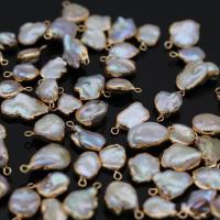 perla d'acquadolce coltivata naturalmente connettore, with ottone, Keishi, placcato color oro, Naturale & gioielli di moda & DIY, 15x18-18x25mm, Venduto da PC
