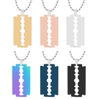 Stainless Steel Necklace, Razor Blade, plated, fashion jewelry & Unisex, more colors for choice, Length:19.68 Inch, Sold By PC