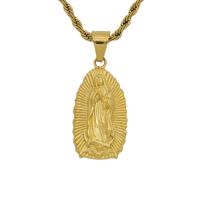 Titanium Steel Pendants, Virgin Mary, gold color plated, fashion jewelry, golden, nickel, lead & cadmium free, Sold By PC