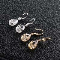 Rhinestone Earring, Tibetan Style, Teardrop, for woman & with rhinestone, more colors for choice, 30x10mm, Sold By Pair
