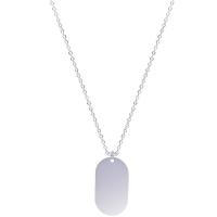 Stainless Steel Jewelry Necklace, plated, Unisex, silver color, 50x28x2mm, Length:45 cm, Sold By PC
