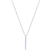 Stainless Steel Jewelry Necklace, plated, Unisex, silver color, 50x4x1mm, Length:45 cm, Sold By PC