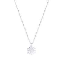 Stainless Steel smycken halsband, ROSTFRITT STÅL, Snowflake, plated, för kvinna, silver, 27x21x1mm, Längd 45 cm, Säljs av PC
