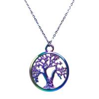 Tibetan Style Pendants, Tree, colorful plated, DIY, multi-colored, 19x16mm, Length:45 cm, Sold By PC