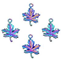 Zinc Alloy Leaf Pendants Maple Leaf colorful plated DIY multi-colored Length 45 cm Sold By PC