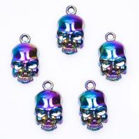 Zinc Alloy Skull Pendants colorful plated DIY & Halloween Jewelry Gift multi-colored Length 45 cm Sold By PC