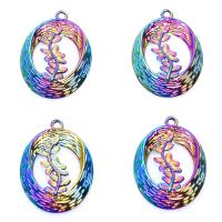 Tibetan Style Pendants, Leaf, colorful plated, DIY, multi-colored, 30x21mm, Length:45 cm, Sold By PC
