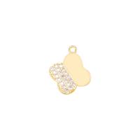 Cubic Zirconia Micro Pave Brass Pendant, gold color plated, DIY & micro pave cubic zirconia, nickel, lead & cadmium free, 14.50x14.50mm, Sold By PC