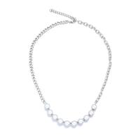 Titanstahl Halskette, mit ABS-Kunststoff-Perlen, unterschiedliche Länge der Wahl & unisex, originale Farbe, 6mm, verkauft von PC