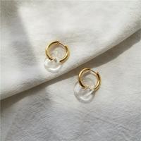 Huggie Hoop Drop Earring, Brass, with Natural Stone, gold color plated, for woman, 20x27mm, Sold By PC