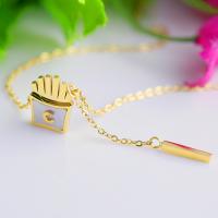 Stainless Steel Jewelry Necklace, 316L Stainless Steel, French Fries, 18K gold plated, Unisex, 8mm, Length:Approx 18.11 Inch, Sold By PC