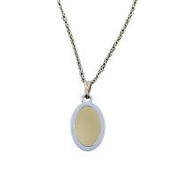 Stainless Steel Jewelry Necklace 316L Stainless Steel Ellipse 18K gold plated Unisex 19mm Length Approx 18.9 Inch Sold By PC