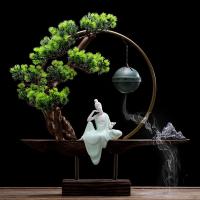 Backflow Incense Burner, Porcelain, plated, for home and office & durable & different styles for choice, more colors for choice, 450x450x85mm, Sold By PC