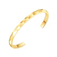 acier inoxydable bracelet manchette, Placage de couleur d'or, pour femme, 165x3mm, Vendu par PC