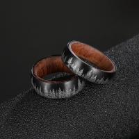 Titanium Steel Finger Ring with Padauk Unisex Sold By PC